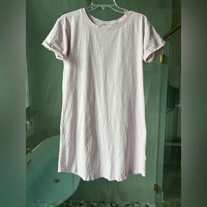 Daily Ritual Lived-in Cotton Relaxed-fit Roll-Sleeve Crewneck T-Shirt Dress